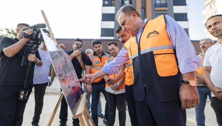 Mersin’de Büyükşehir Belediyesinin yol yapım çalışmaları sürüyor