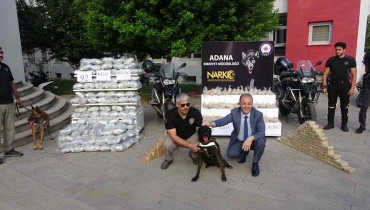 Adana’da 105 kilo 800 gram eroin ve 92 kilo skunk ele geçirildi