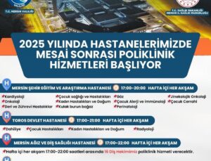 Mersin’de mesai sonrası poliklinik hizmetleri başlıyor