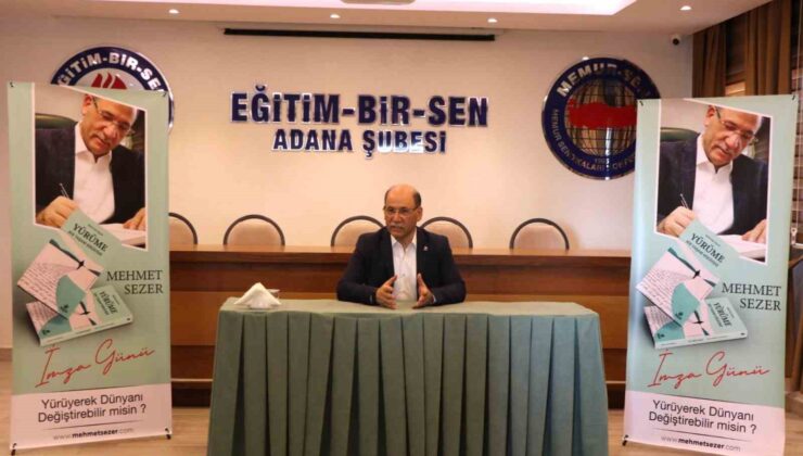 Eğitim-Bir-Sen Adana Şubesi eski başkanı yazdığı kitabını sendika binasında imza günü etkinliği yaptı